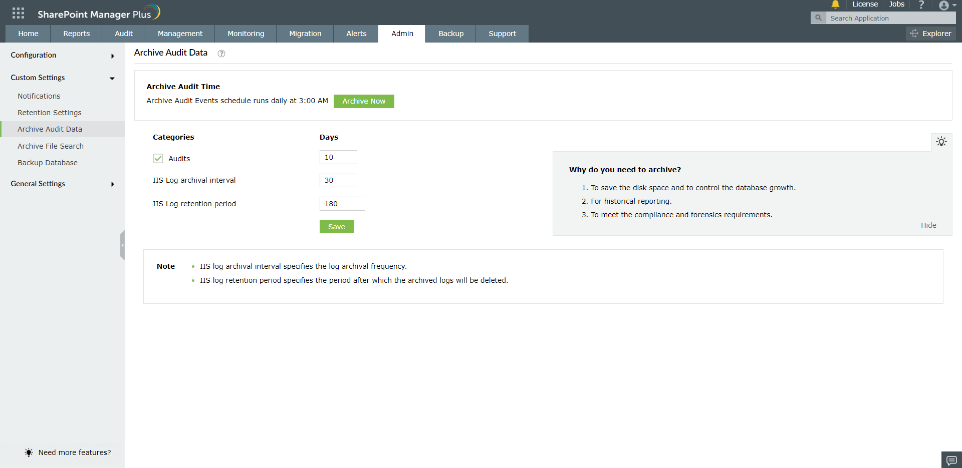 Archive Audit Data