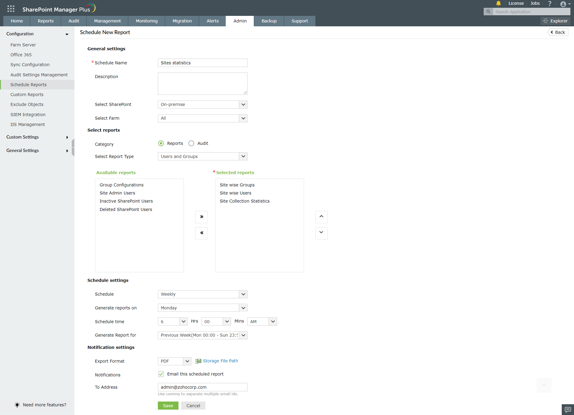 Scheduling Reports