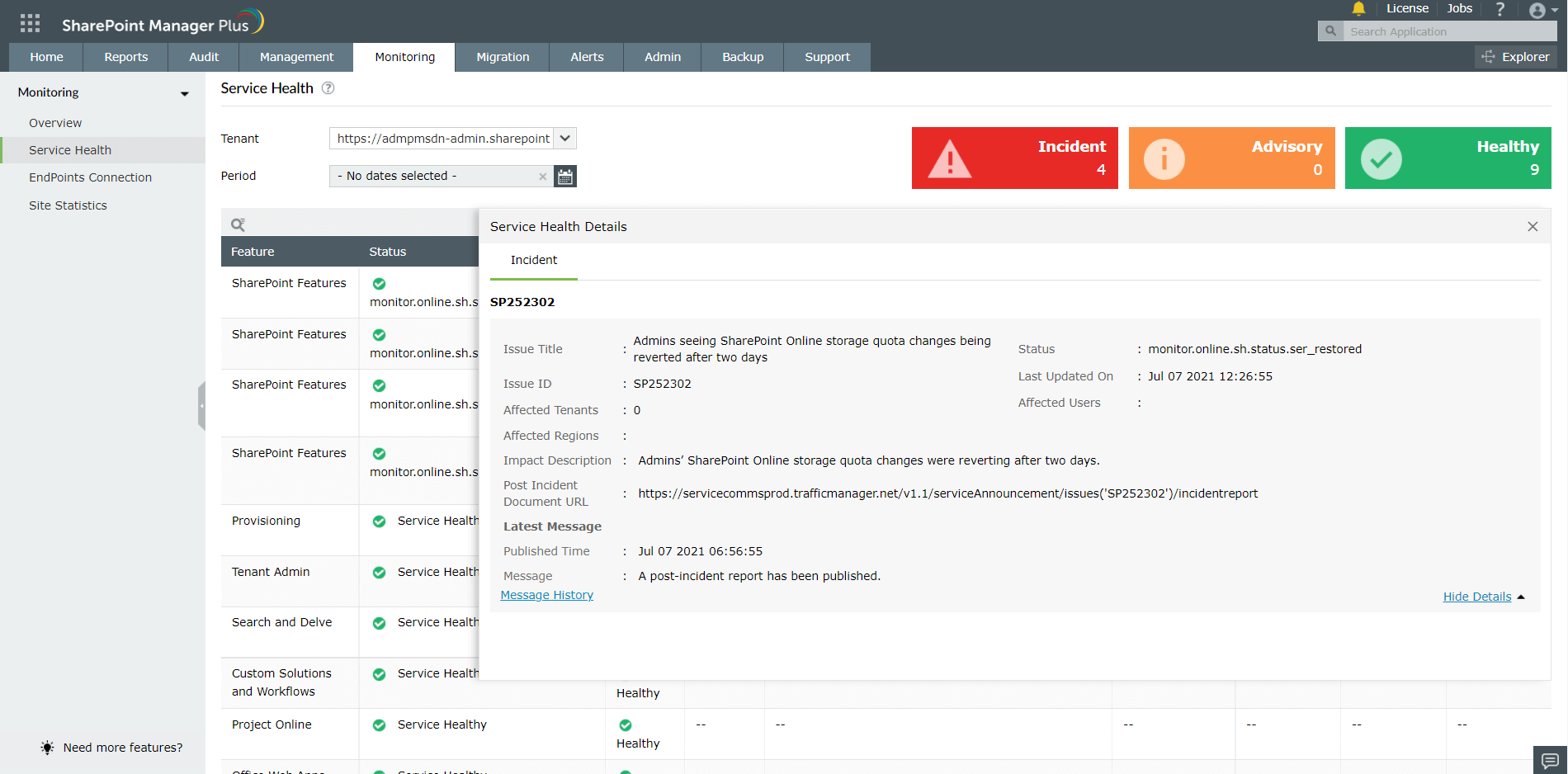 SharePoint Online Monitoring